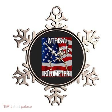 WTF Is A Kilometer American Skeleton Funny Ornament