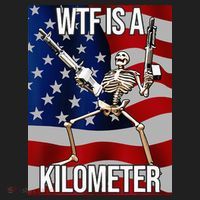 WTF Is A Kilometer American Skeleton Funny Golf Towel thumb 3
