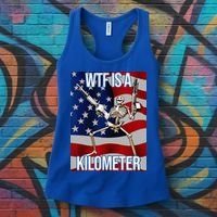 WTF Is A Kilometer American Skeleton Funny Women's Tank Top thumb 3
