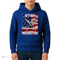 WTF Is A Kilometer American Skeleton Funny Kids Hoodie thumb 4