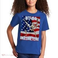 WTF Is A Kilometer American Skeleton Funny Kids T-Shirt thumb 2