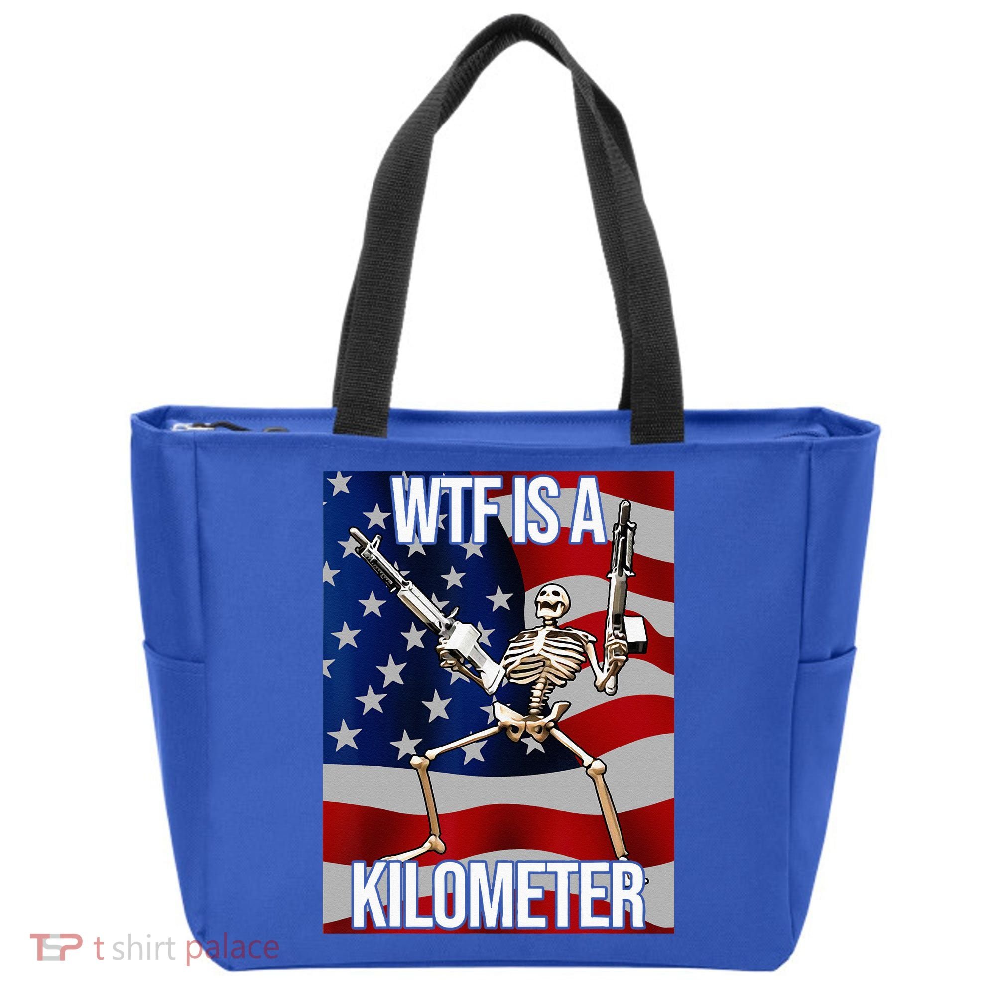WTF Is A Kilometer American Skeleton Funny Tote Bag
