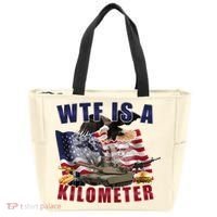 Wtf Is A Kilometer Funny Political Tote Bag thumb 0