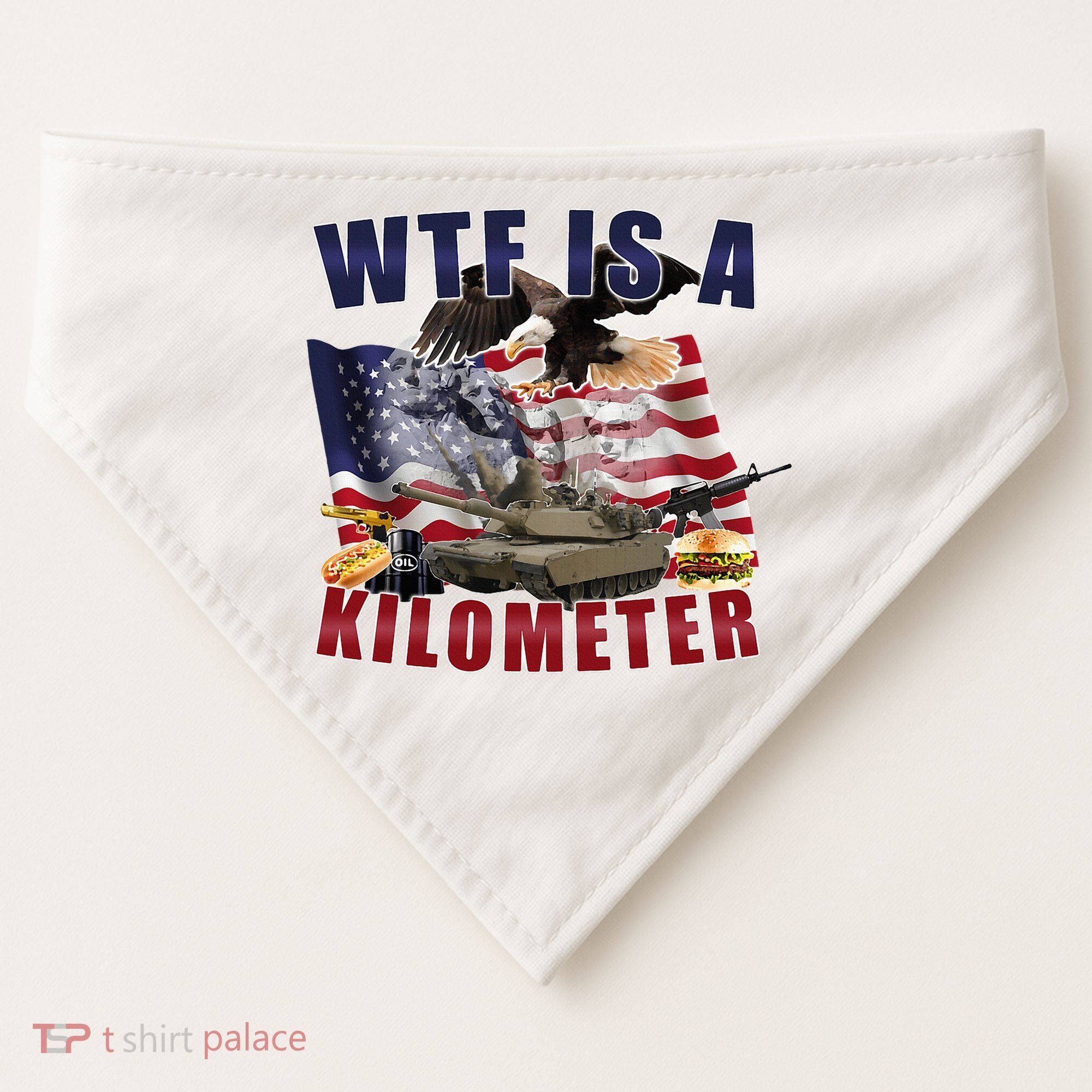 Wtf Is A Kilometer Funny Political USA-Made Doggie Bandana