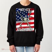 WTF Is A Kilometer July 4th Skeleton Funny Cringey USA Meme Women's Sweatshirt thumb 0
