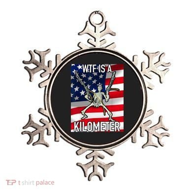 WTF Is A Kilometer July 4th Skeleton Funny Cringey USA Meme Ornament