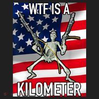 WTF Is A Kilometer July 4th Skeleton Funny Cringey USA Meme Zone Performance Long-Sleeve T-Shirt thumb 2