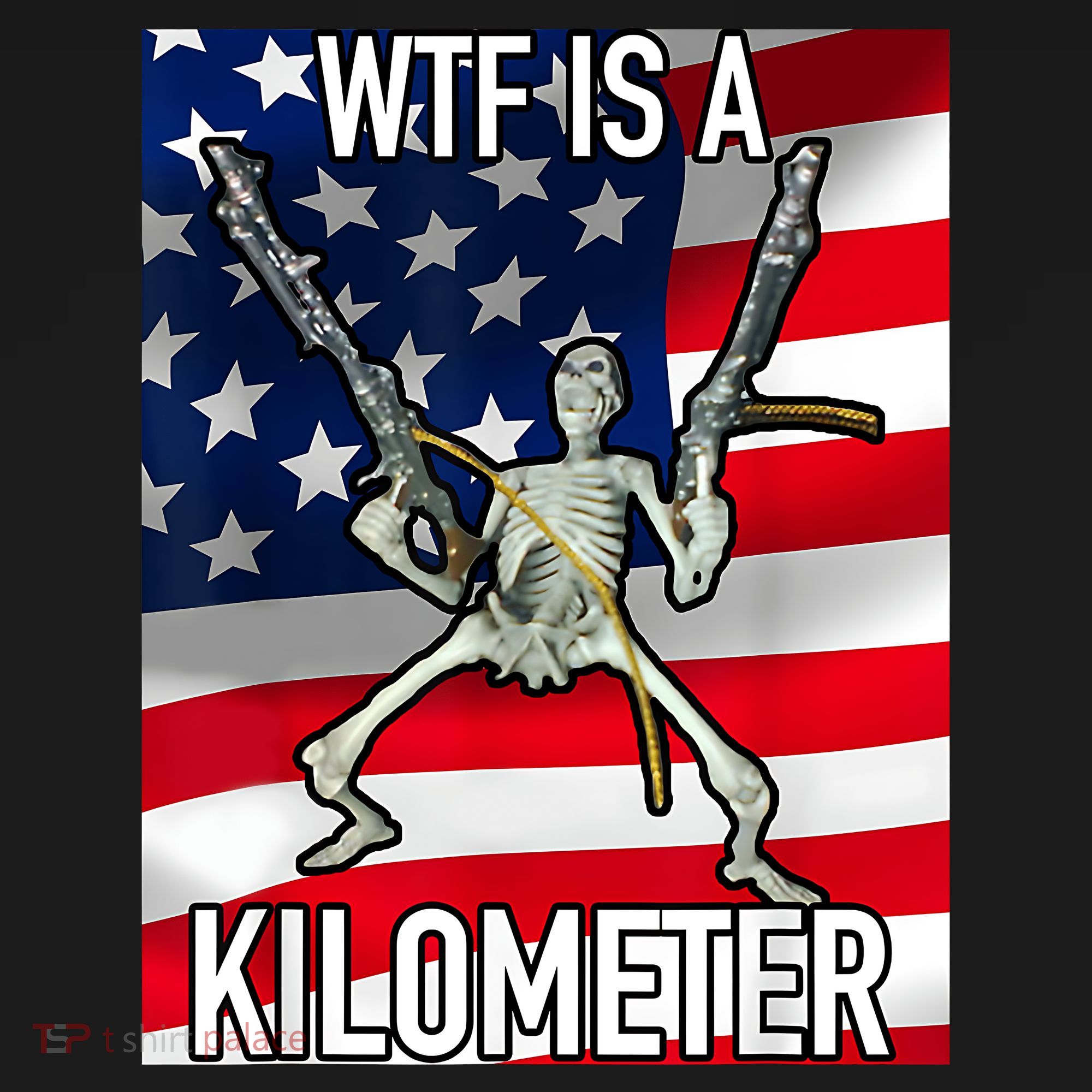 WTF Is A Kilometer July 4th Skeleton Funny Cringey USA Meme Visor