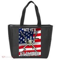 WTF Is A Kilometer July 4th Skeleton Funny Cringey USA Meme Tote Bag thumb 0