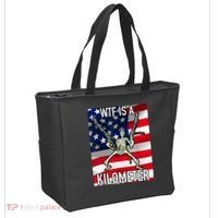 WTF Is A Kilometer July 4th Skeleton Funny Cringey USA Meme Tote Bag thumb 2