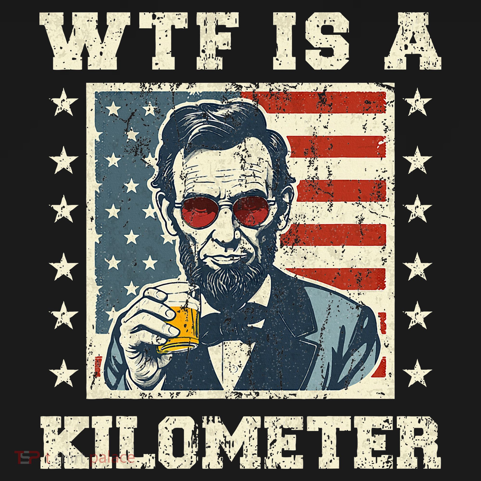 Wtf Is A Kilometer Abe Lincoln July 4th Bucket Hat