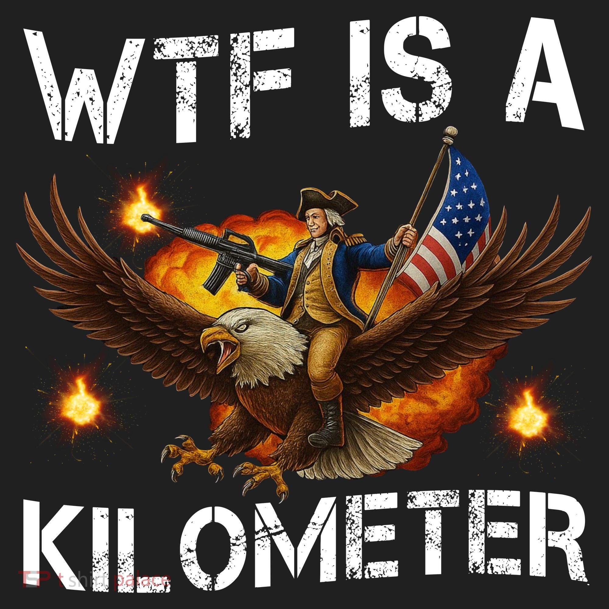 WTF Is A Kilometer Funny Patriotic American Freedom  Women's Sweatshirt