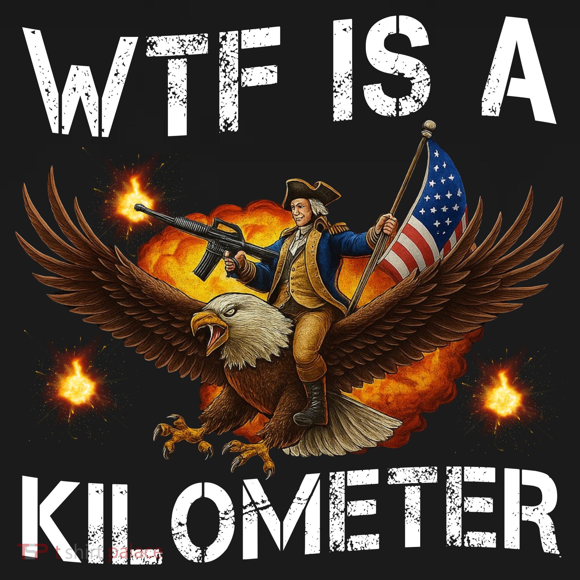 WTF Is A Kilometer Funny Patriotic American Freedom  Women's Hoodie