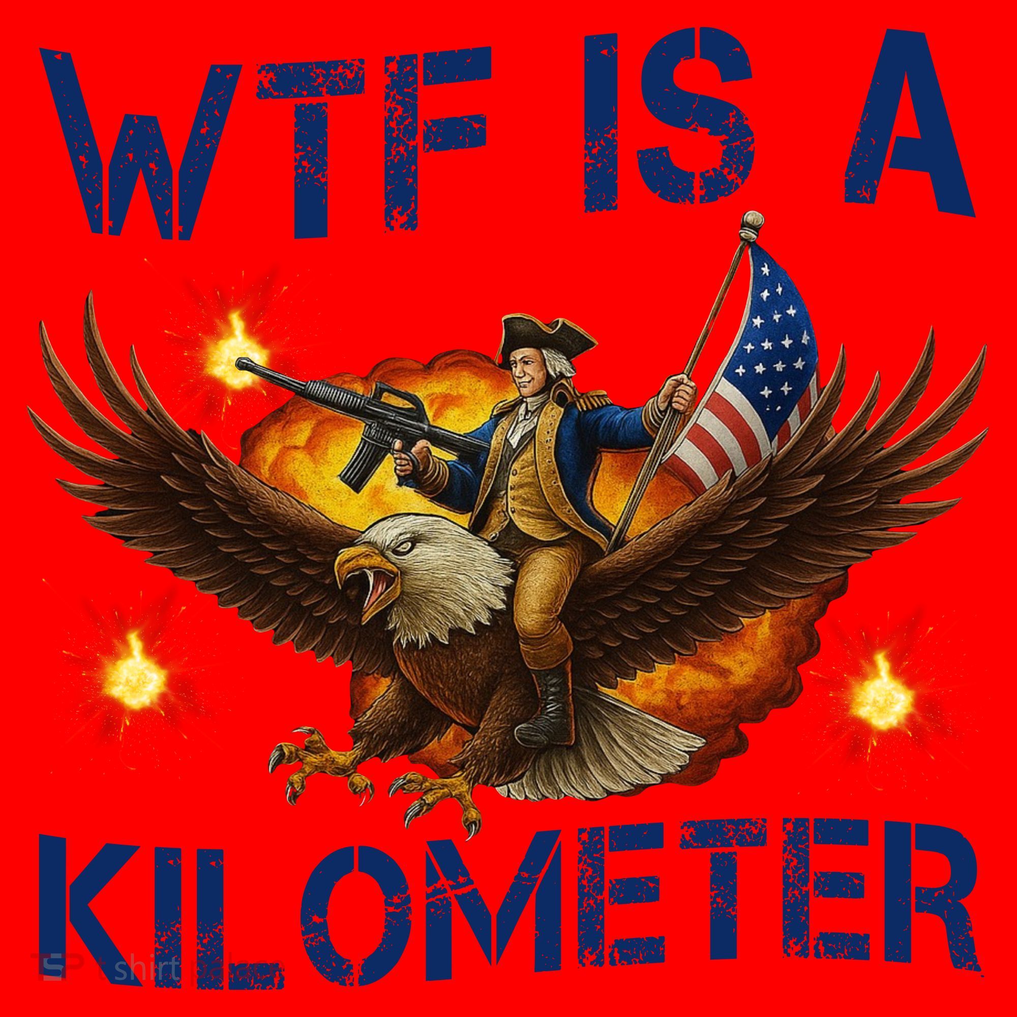 WTF Is A Kilometer Funny Patriotic American Freedom  Santa Hat