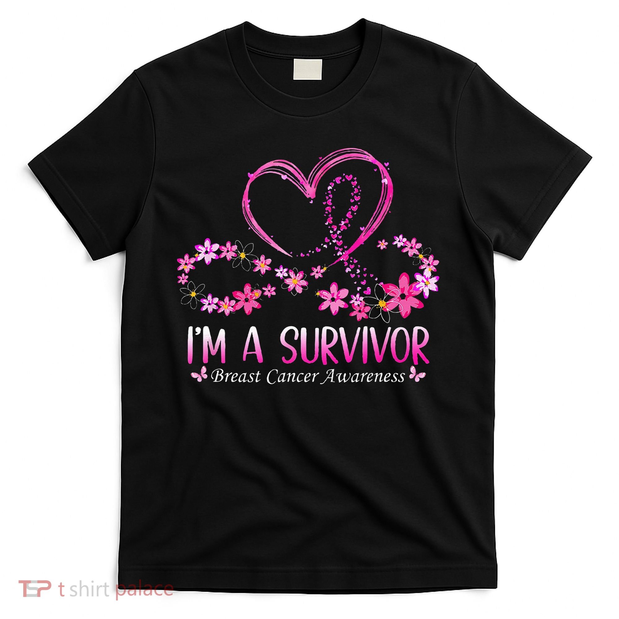 Woman I'm A Survivor Breast Cancer Awareness Pink Ribbon T-Shirt