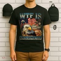 Wtf Is A Kilometer Eagle Badge American Burger 4th Of July T-Shirt thumb 6
