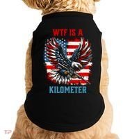 Wtf Is A Kilometer Eagle Badge American Flag Doggie Tank thumb 0