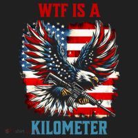 Wtf Is A Kilometer Eagle Badge American Flag Beanie thumb 2