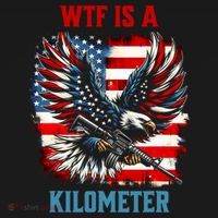 Wtf Is A Kilometer Eagle Badge American Flag Women's Hoodie thumb 2
