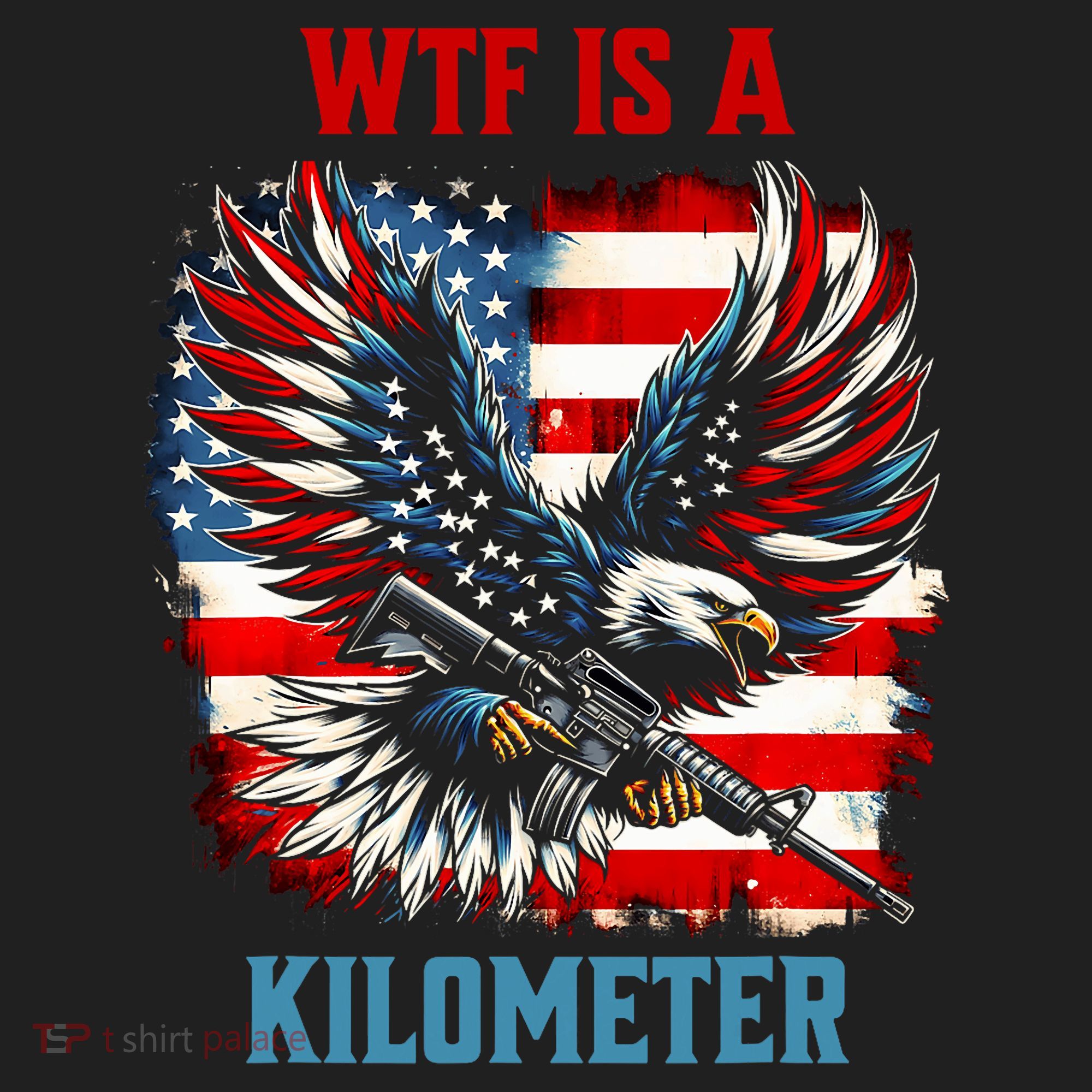 Wtf Is A Kilometer Eagle Badge American Flag Tumbler