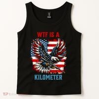 Wtf Is A Kilometer Eagle Badge American Flag Tank Top thumb 2