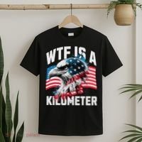 Wtf Is A Kilometer Eagle Badge American Vintage Humor T-Shirt thumb 2