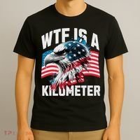 Wtf Is A Kilometer Eagle Badge American Vintage Humor T-Shirt thumb 3