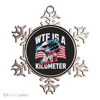 Wtf Is A Kilometer Eagle Badge American Vintage Humor Ornament