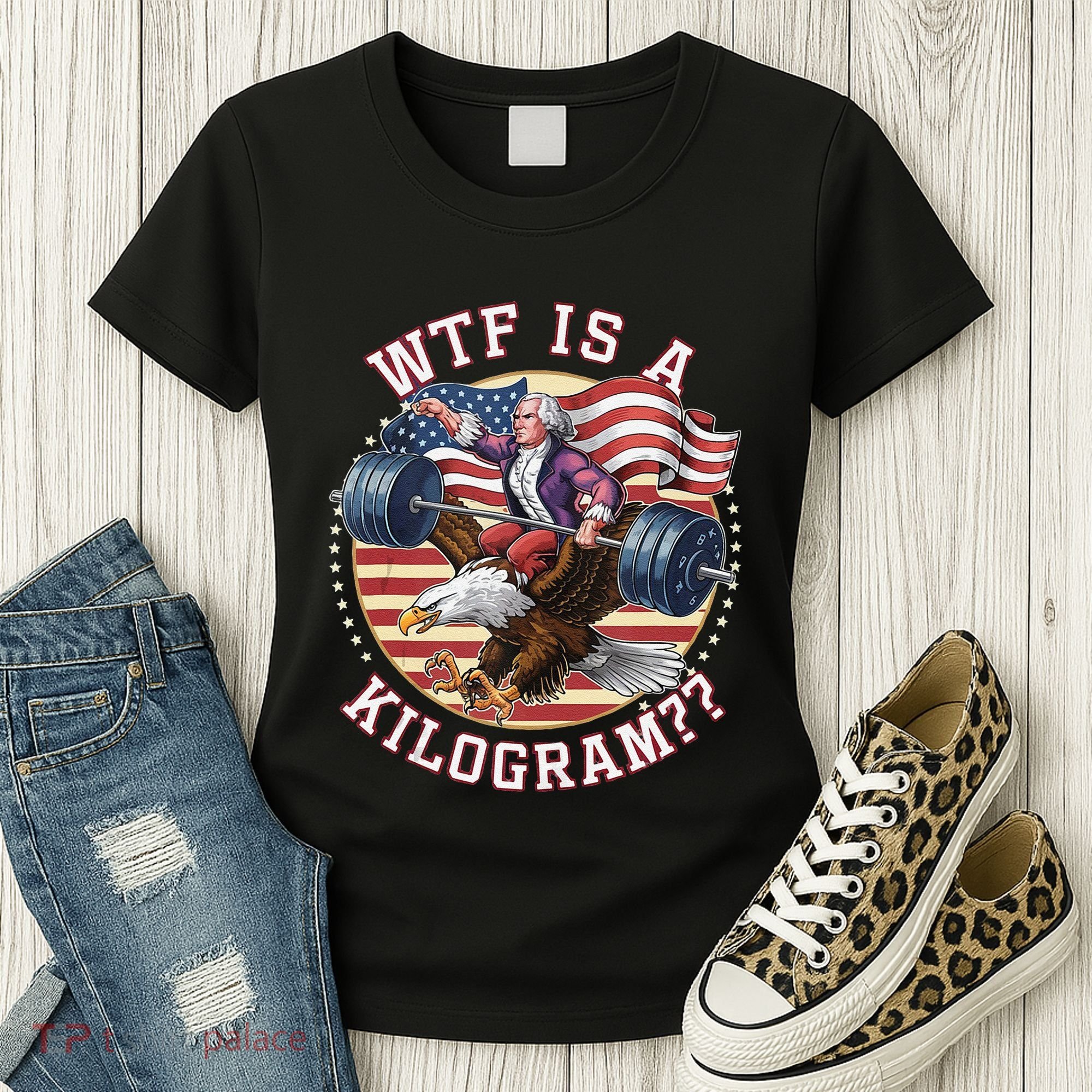 Wtf Is A Kilogram Funny 4th Of July Patriotic Eagle Usa Women's T-Shirt