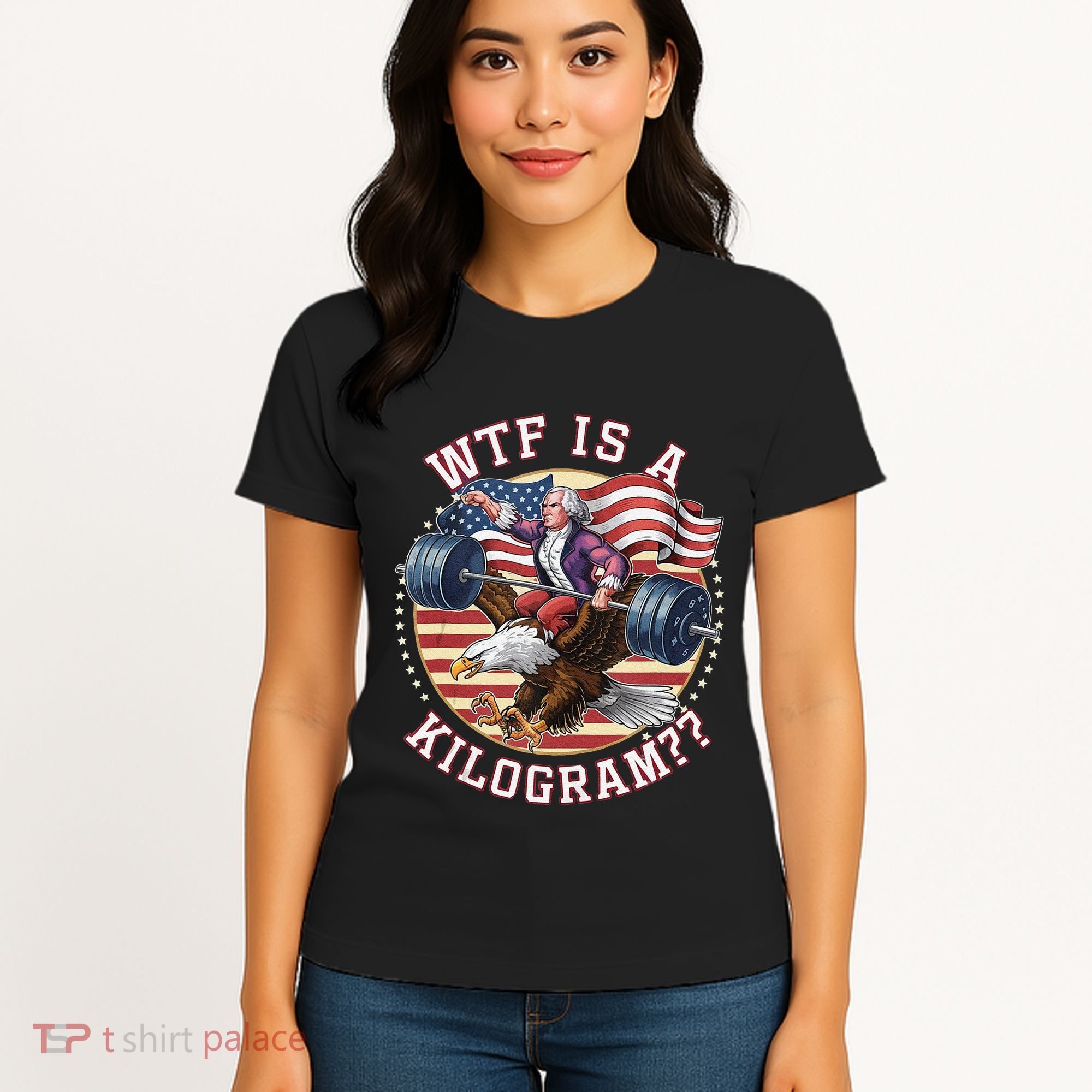 Wtf Is A Kilogram Funny 4th Of July Patriotic Eagle Usa Women's T-Shirt