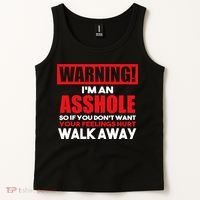 Warning Im An Asshole So Walk Away Funny AntiSocial Attire Tank Top thumb 2