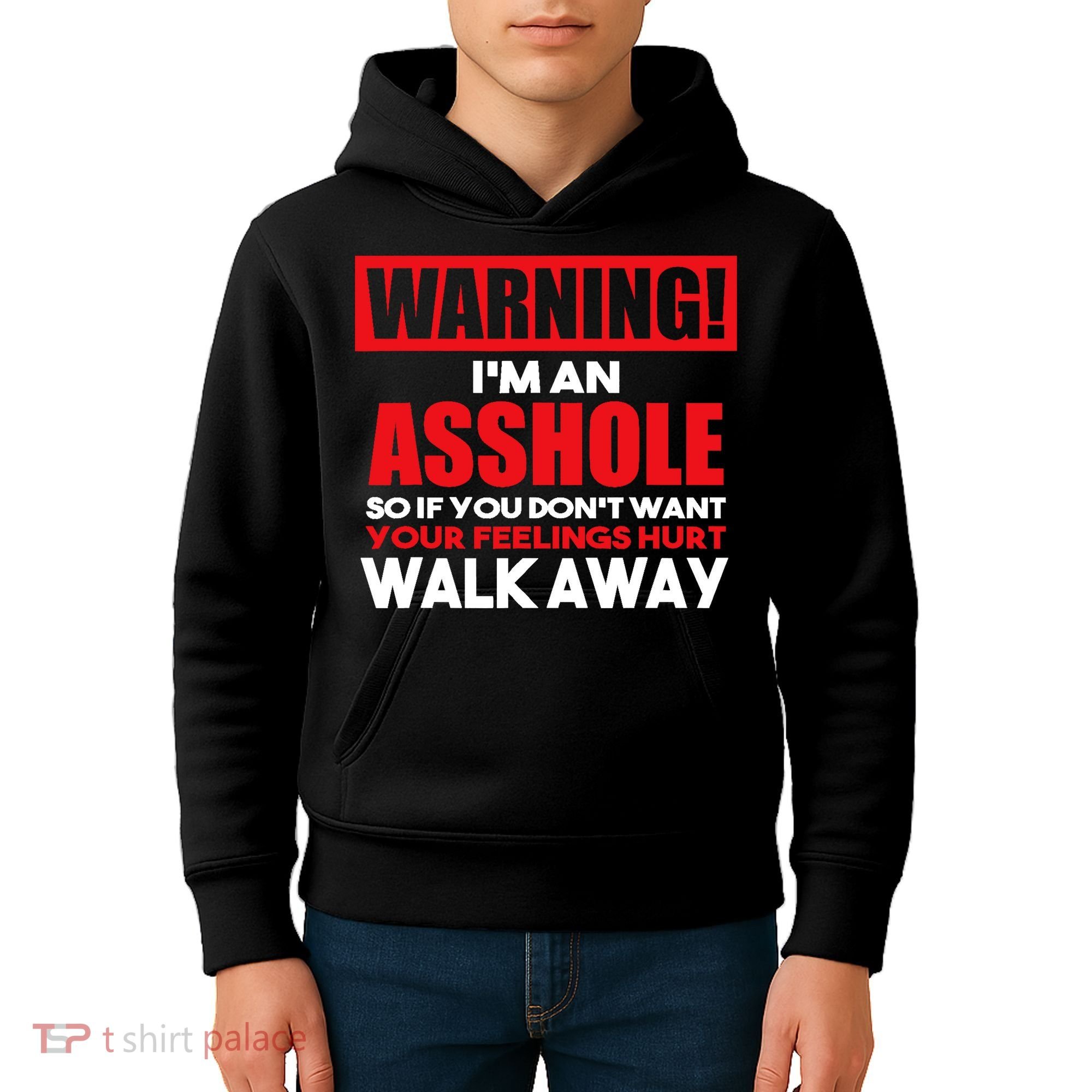 Warning Im An Asshole So Walk Away Funny AntiSocial Attire Kids Hoodie