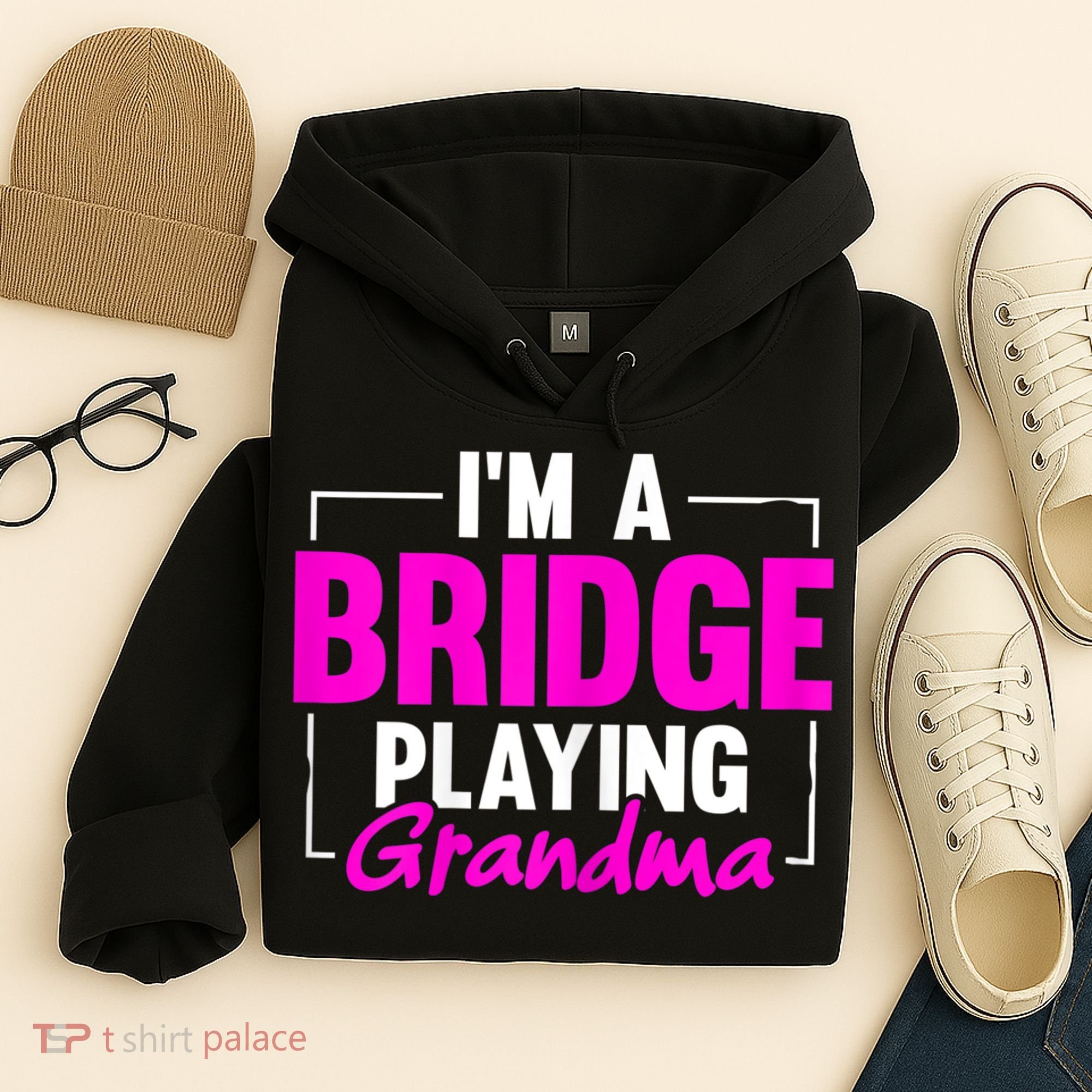 Womens I'm A Bridge Playing Grandma Bridge Card Game Hoodie