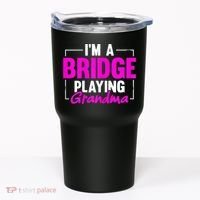 Womens I'm A Bridge Playing Grandma Bridge Card Game Tumbler thumb 0