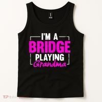 Womens I'm A Bridge Playing Grandma Bridge Card Game Tank Top thumb 2