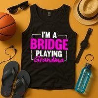 Womens I'm A Bridge Playing Grandma Bridge Card Game Tank Top thumb 4
