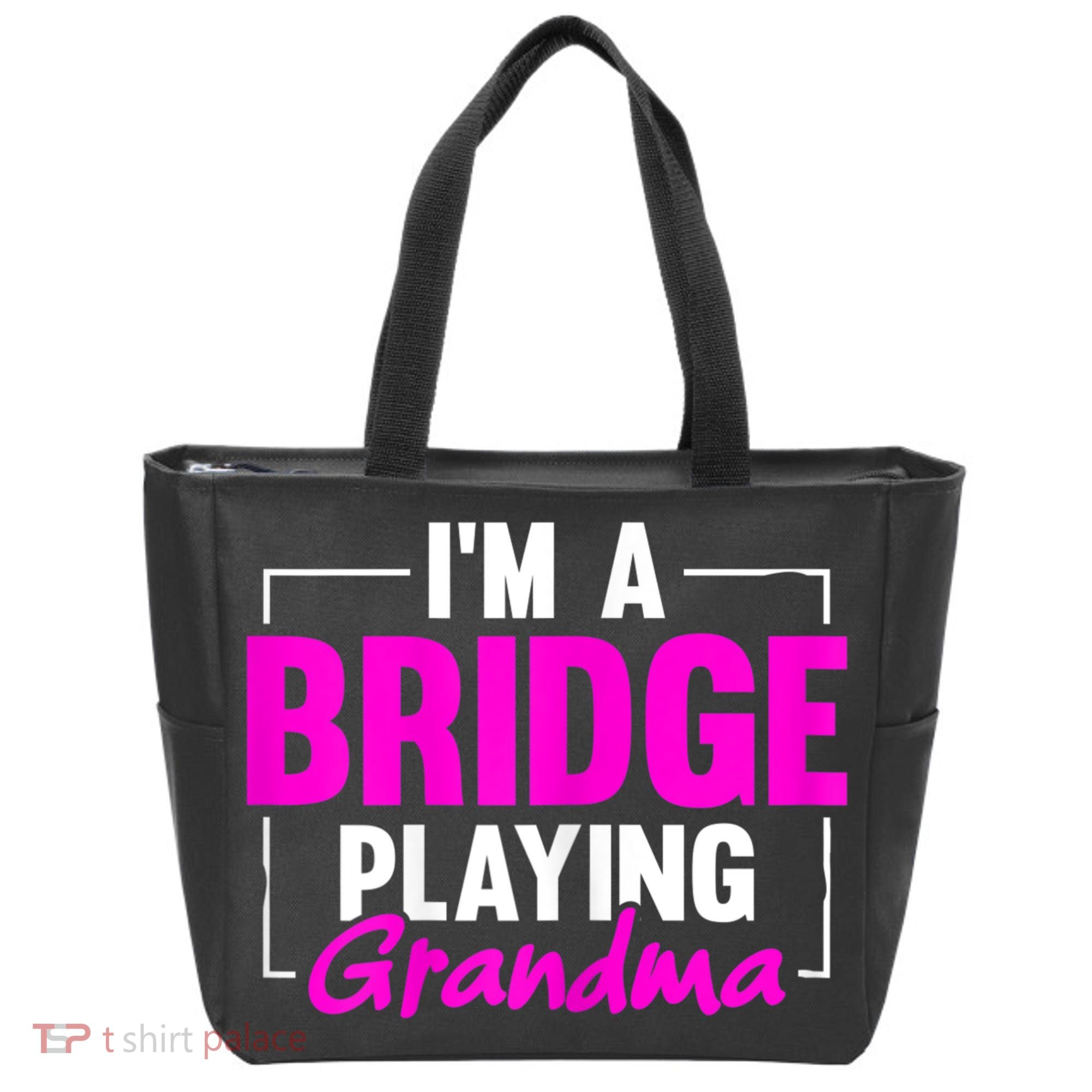 Womens I'm A Bridge Playing Grandma Bridge Card Game Tote Bag