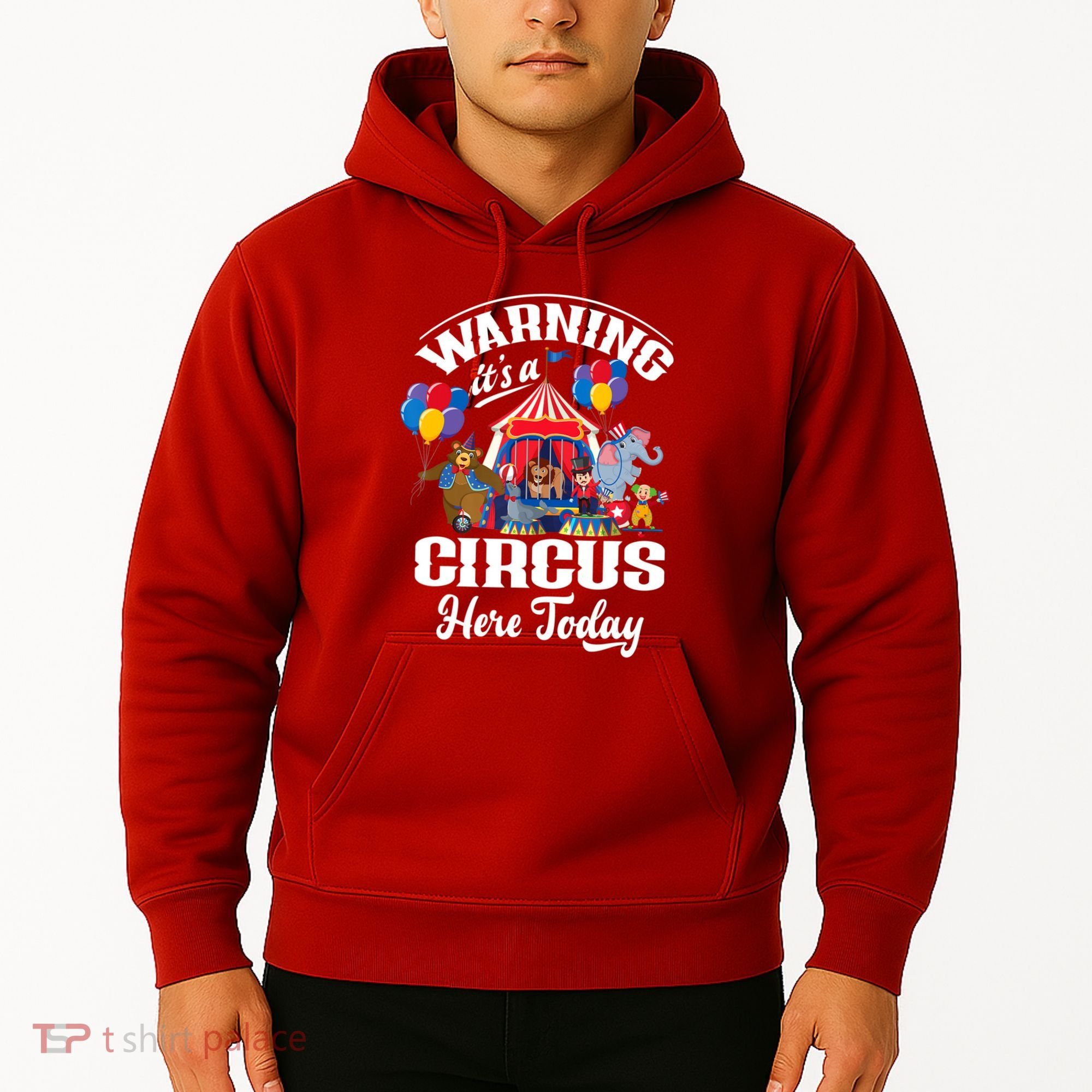 Warning It'S A Circus Here Today Carnival Birthday Party Hoodie