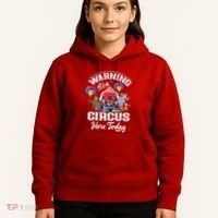Warning It'S A Circus Here Today Carnival Birthday Party Hoodie thumb 5