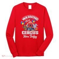 Warning It'S A Circus Here Today Carnival Birthday Party Long Sleeve Shirt thumb 0
