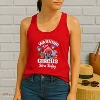 Warning It'S A Circus Here Today Carnival Birthday Party Women's Tank Top thumb 2