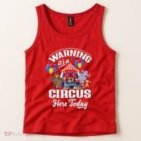 Warning It'S A Circus Here Today Carnival Birthday Party Tank Top thumb 2