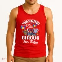 Warning It'S A Circus Here Today Carnival Birthday Party Tank Top thumb 3