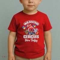 Warning It'S A Circus Here Today Carnival Birthday Party Toddler T-Shirt thumb 2