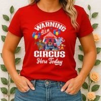 Warning It'S A Circus Here Today Carnival Birthday Party Women's T-Shirt thumb 2