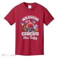 Warning It'S A Circus Here Today Carnival Birthday Party Kids T-Shirt thumb 0