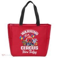 Warning It'S A Circus Here Today Carnival Birthday Party Tote Bag thumb 0