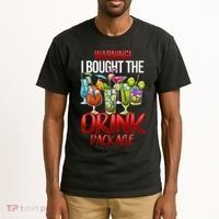 Warning I Bought The Drink Package Funny Cruise Tall T-Shirt thumb 2