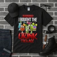 Warning I Bought The Drink Package Funny Cruise Tall T-Shirt thumb 3