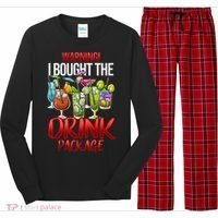Warning I Bought The Drink Package Funny Cruise Long Sleeve Pajama Set thumb 0